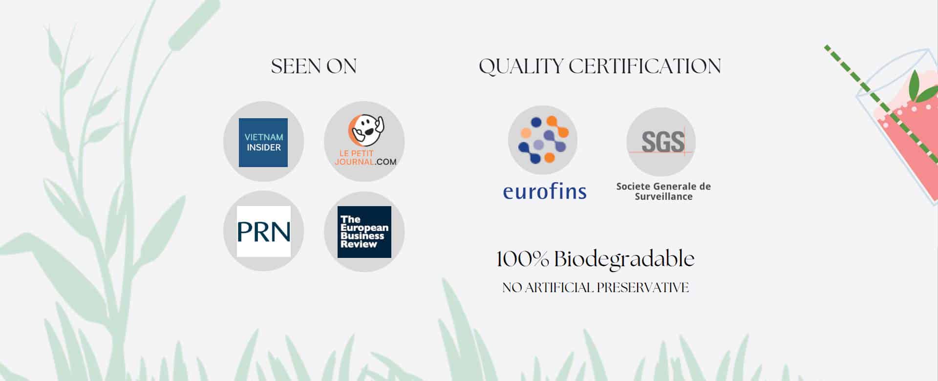 Our certificates, tests and seen on for Lepironia